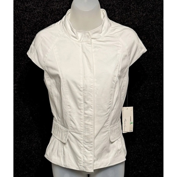 Kenneth Cole Tops - Rare! Kenneth Cole Women's Sleeveless Full Zip White Lined Top  NWT Size 8